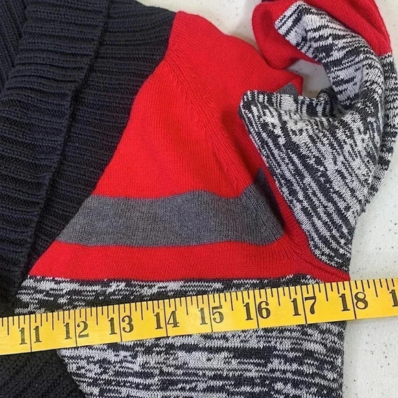 STYLE & CO Wrapped Knit Tunic Sweater Women Size M Striped Pullover Laced Up - Picture 7 of 12